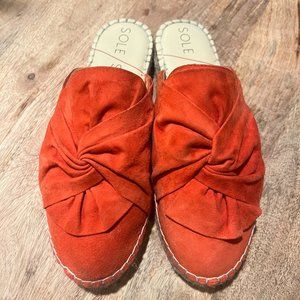 Sole Society Espadrille Suede Mule Size 8